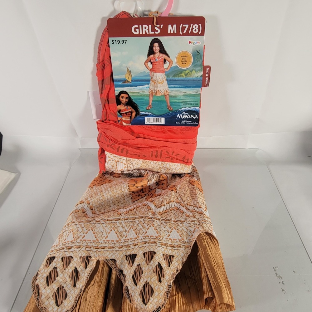 Official Disney Moana Costume Dress GIRLS M (7/8) Cosplay Fancy Dress Playtime